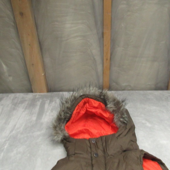Burton Vest Women Small Brown Dryride Rancher Faux Fur Trim Insulated Puffer - Picture 4 of 13